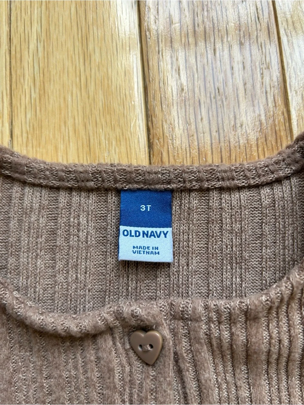 Old Navy Toddler Girl 3T Brown Ribbed Knit Ruffle Long Sleeve Dress Fall